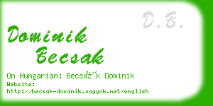 dominik becsak business card